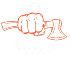 Jack's Services logo with axe illustration.